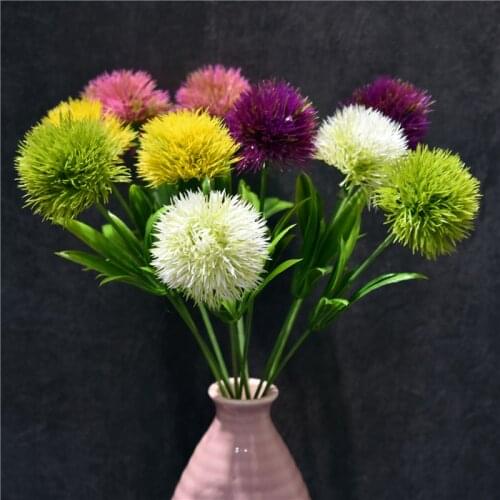 SUEF 1pcs Dandelion Flowers Home Decorative 25cm plastic fake Artificial Flowers For Home party Wedding green real touch Decor