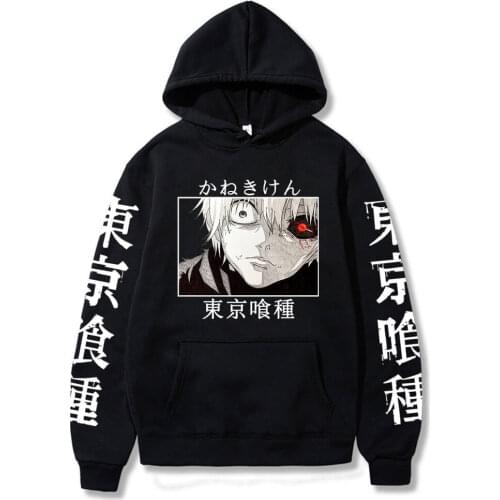 Tokyo Ghoul Hoodies Kaneki Ken Anime Graphic Harajuku Pullover Sweatshirt Casual Loose Hip Hop Men/Women Streetwear Tops