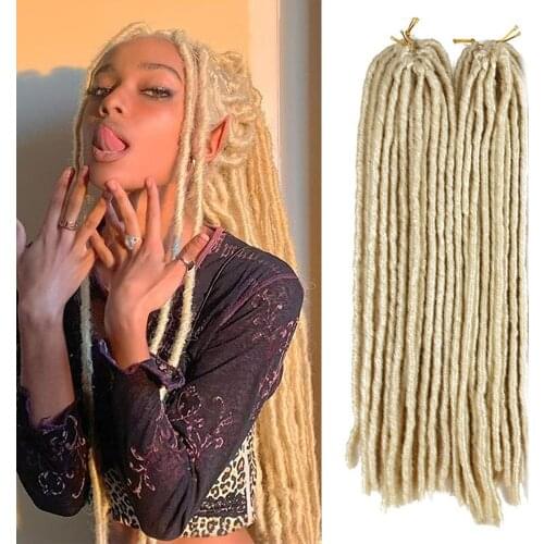 VADES Synthetic Hair Braiding Extensions Faux Locs Braid Hair Straight Pre-looped Ombre Brown Crochet Braids African Dreadlocks