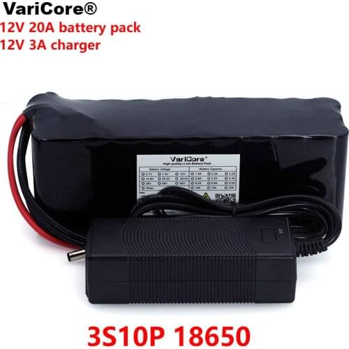 VariCore 12 V 20000mAh 18650 lithium battery miners lamp Discharge 20A 240W xenon lamp Battery pack with PCB + 12.6V 3A Charger
