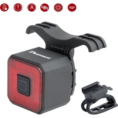 New Smart Bicycle Light Rear Taillight Bike Accessories Auto on/Off USB Rechargeable Stop Signal Brake Lamp LED Safety Lantern