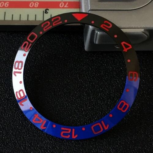 For Rlx GMT-Master Slopping ceramic bezel insert 38*30.6mm Replacement watch parts