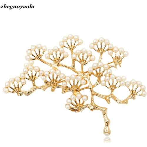 2017 Fashion Vintage Pearls Jewelry Branch Brooches For Women Jewelry Collar Scarf Accessories Christmas New Year Gifts