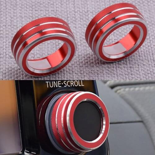 1 Set Car Red Aluminum Alloy CD Audio Switch Knob Rings Covers Trims Accessories Fit For Nissan Teana Altima 2019 2020