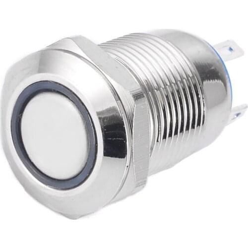 1pc Silver Push Button Switch 4 Pin 12mm Waterproof Led Light Metal Button Head Momentary Switches Mayitr Electrical Supplies