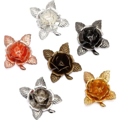 10pcs 20mm 7 Colors Plated New Flowers Filigree Connectors Charms Copper Material Charms DIY Jewelry Findings Components