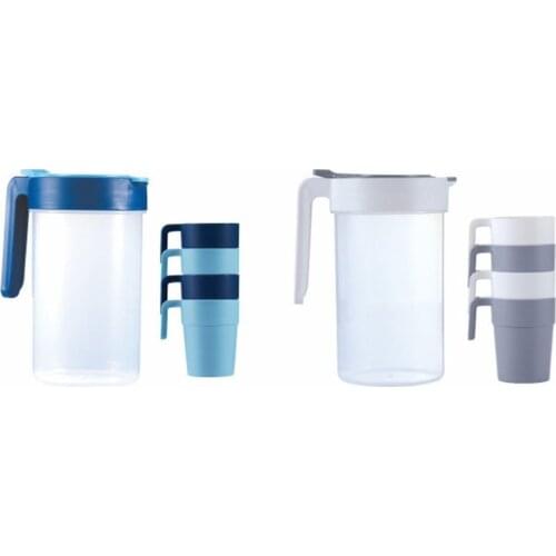 5 Pcs Thickened Home Water Pitcher with Handle 1800ml Ice Guard Tea Pot Kettle 85AC