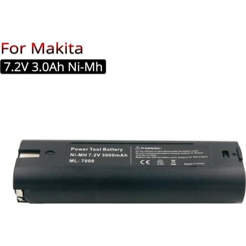 Power Tools Rechargeable Replacement Battery 7.2V 3000mAh Ni-MH for Makita 7000 7002 7033 191679-9 192532-2 3700D 4071D ML700