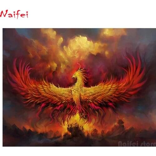 Diamond Painting Full Square/Round 5D fire phoenix bird god rebirth fantasy Diamond Art Embroidery Mosaic Handmade New Arrival