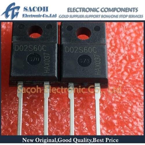 Free shipping 10Pcs IDV02S60C D02S60C TO-220F 2A 600V SiC Silicon Carbide Schottky Diode