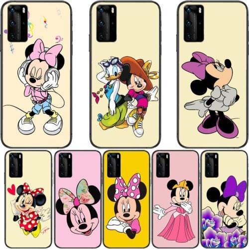 Minnie Love Phone Case For Huawei P40 p30 P20 10 9 8 Lite E Pro Plus Black Etui Coque Painting Hoesjes comic fas