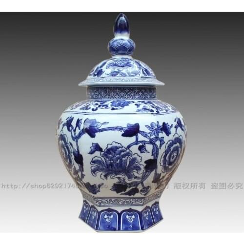Aesthetic ceramic blue and white porcelain vase porcelain new house decoration