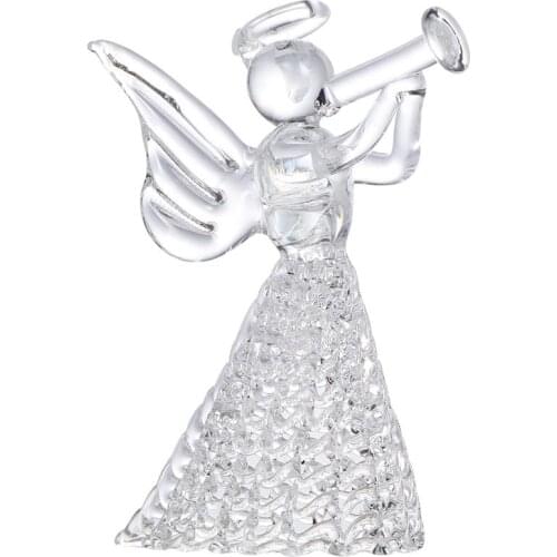 European Style Candle Holder Glass Piper Angel Sculpture Crystal Candleholder Cafe Candlestick Home Decorations Figurines
