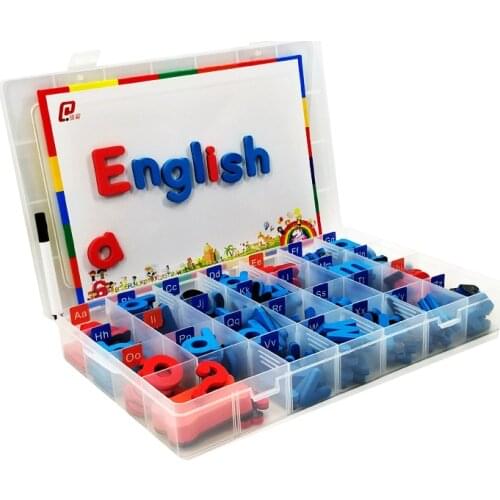 Puzzle Number Letter Figure Symbol Magnetic Sticker with Baseboard Pre-school Educational Kit Kids Language Learning Puzzle Toys