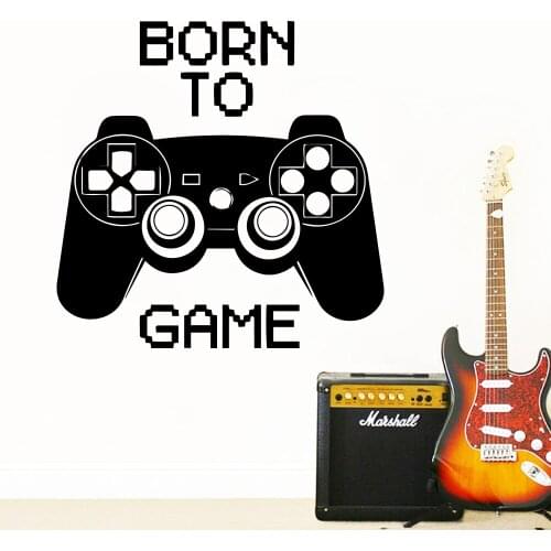 Artistic Born To Game Self Adhesive Vinyl Wall Decal For Home Decor Living Room Bedroom Wall Stickers Wallpaper