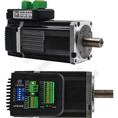 400W 1.27Nm 3000RPM Integrated Servo 60mm NEMA24 DC 48V 3PH DSP Hybrid 60 nema24 Motor Driver Encoder for CNC AGV robot Sprayer