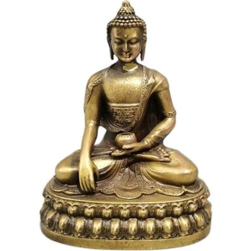 Chinese old copper statue of Pure copper Copper Sakyamuni Buddha Worship god
