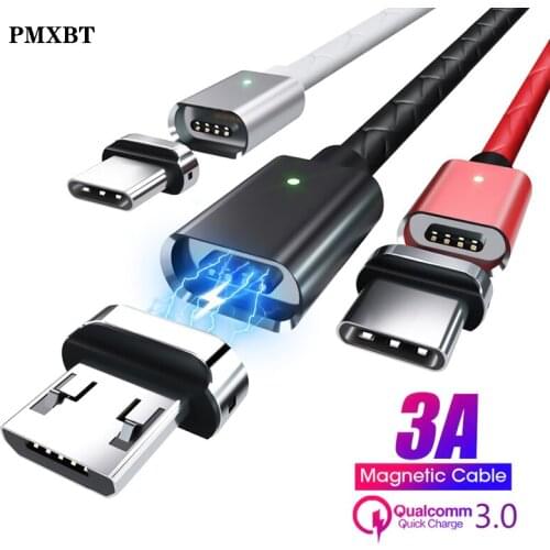 PMXBT Magnetic Cable Fast Charging Magnet Micro USB Type C For iphone 6 Cable Sync Data USB C Magnet Charger Mobile Phone Cables