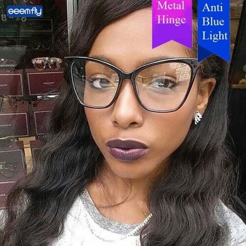 Seemfly Vintage Cat Eye Glasses Frame Fashion Classic Large Frame Goggles Clear Lens Optical Eyeglasses Plain Spectacles Unisex
