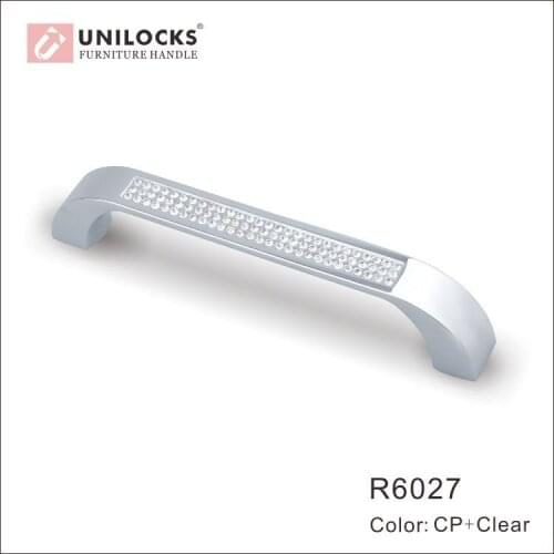 Wholesale!!! 100PCS/LOT C.C.. 96 MM Clear Crystal Handle With Zinc Alloy Chrome Metal Part