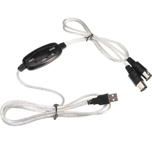 1.8M MIDI Interface to USB Cable Converter Connector PC to Synthesizer Music Keyboard Cable Adapter Plug For Home Music Studio