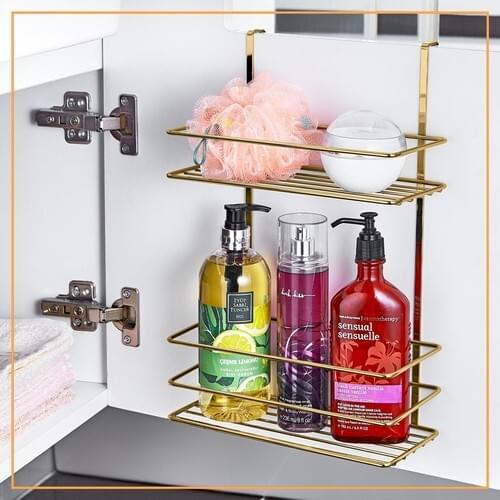 Ocean Home Hanging Wardrobe Interior Double Layer Organizer 24x10,5x36 cm. -Gold