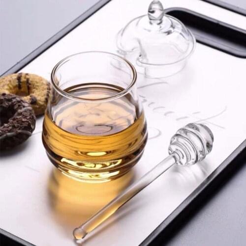 1Pc Honey Spoon Glass Honey Dipper Stick Syrup Dispenser Spoon Jar Stick Kitchen Accessories Server Honey For Honey Inch 6 Y3A8