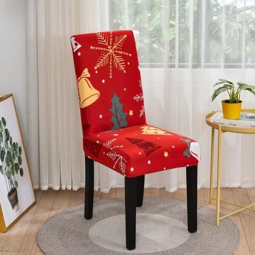 Stretch Printed Christmas Chair Cover Holiday Party Birthday Decoration Universal SIize Dinning Chair Cushion Cover 1/2/4/6 pcs