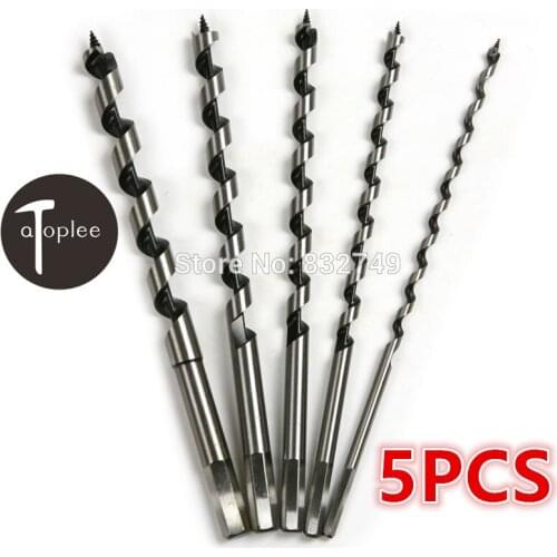 Wholesale 5PCS 6+8+10+12+14mm Augers Woodworking Drill Bit High Carbon Steel Hex Shank Drilling&Punching Twist Drill Tools