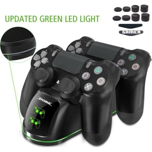 LED Indicator Dual USB Charging Dock Station Charger Stand for PS4 / PS4 Slim / PS4 Pro Controller Gamepad Power Supply Holder