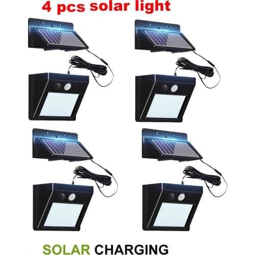 30 LED Solar Light Waterproof Motion Sensor Wall Lamp Powered Panel Lighting Street Outdoor Garden Lights White Black Coloroptio