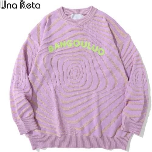 Una Reta Sweater Men New Streetwear Men clothing Casual Women sweater Pullover Tops Men Hip hop Geometric design Couple Sweater