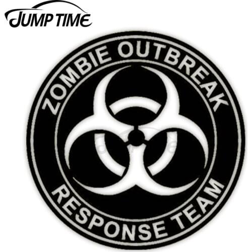 Jump Time 13cm x 13cm Car Sticker Zombie Outbreak Response Team Decals Creative Computer Surfboard Waterproof Vinyl Decor