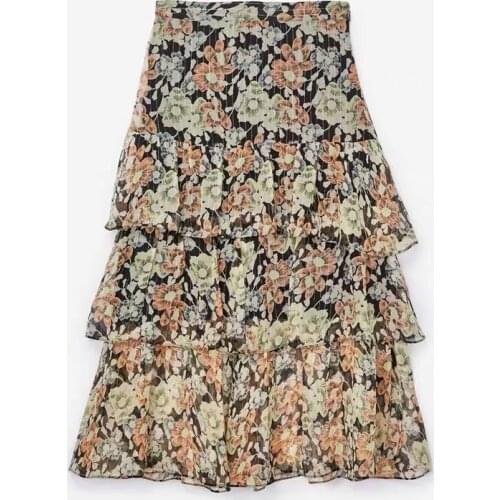 Women Skirt Gold Printed Skirt