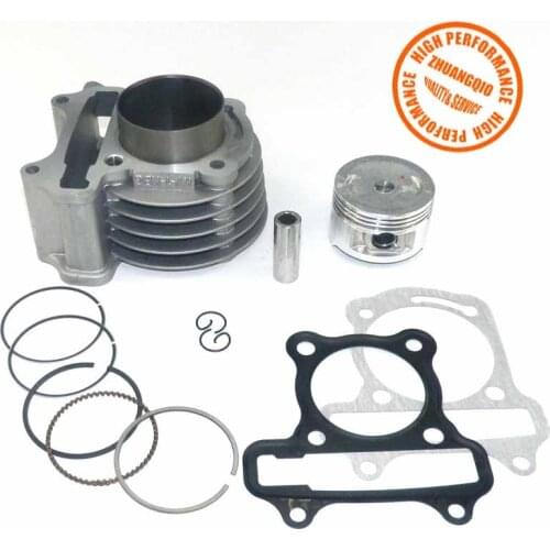 ZHUANGQIAO Scooter Parts Engine Performance 50mm Big Bore Kit Cylinder Head Piston Rings Set For Chinese Gy6 50 Scooter Atv