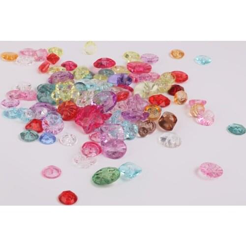 100pcs Assorted Acrylic BUTTONS SEWING CRAFT SCRAPBOOKING 2 Holes