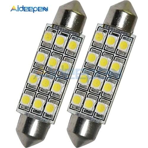 5pcs New Car Dome 12 3528-SMD LED Bulb Light Interior Festoon Lamp 40mm White Great