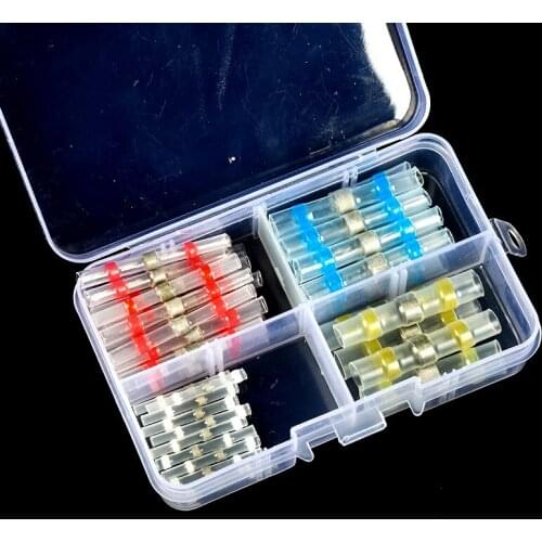 50/100/120PCS Mixed Heat Shrink Connect Terminals Waterproof Solder Sleeve Tube Electrical Wire Insulated Butt Connectors Kit
