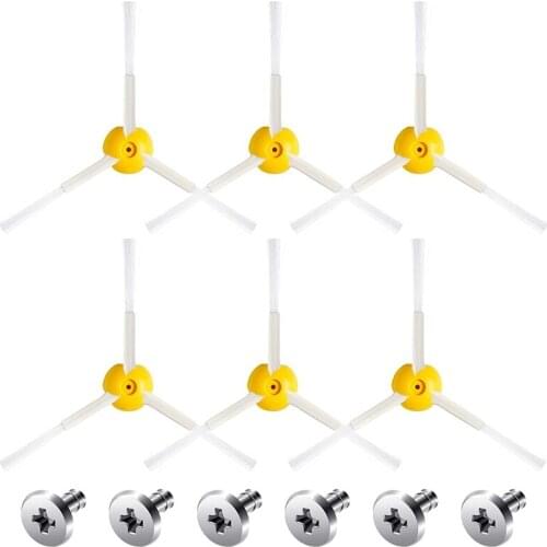 6 Sets 3 Armed Side Brush Replacement Accessories Kit for IRobot Roomba 800 and 900 Series Vacuum Cleaner Parts