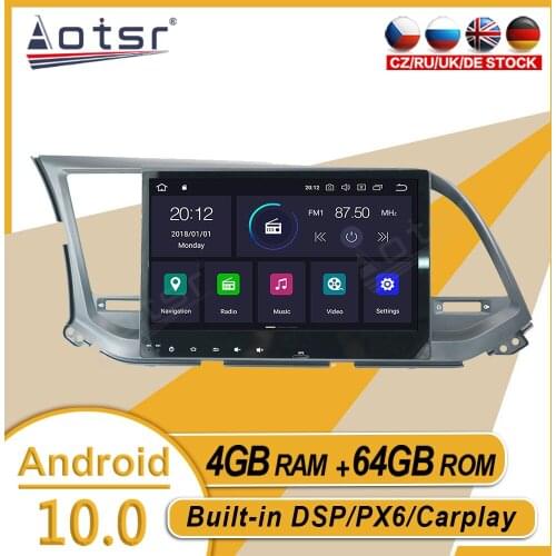 64G For Hyundai Elantra 2016 2017 2018 2019 Car Stereo Multimedia Player Android GPS Navi Auto Audio Radio Carplay PX6 Head Unit