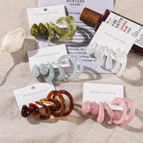 Acrylic Earrings Set Transparent Earrings Bohemian Colorful Drop Earrings Set 2021 New Trend Sweet Party Earring Gift For Girl