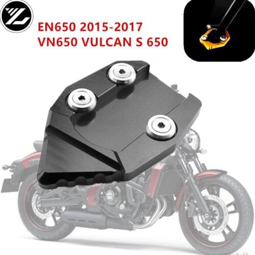 Motorcycle CNC Aluminum Foot Kickstand Extension Pad Plate Side Stand Enlarger For KAWASAKI EN650 2015-2017 VN650 VULCANS 650