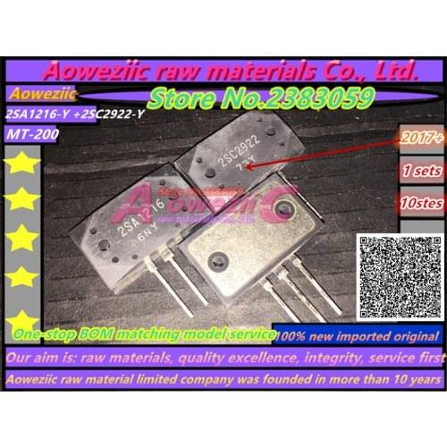 Aoweziic100% new imported original 2SA1216-Y 2SC2922-Y 2SA1216 2SC2922 A1216 C2922 MT-200 High power amplifier audio