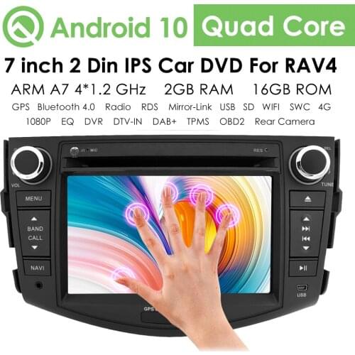 Android 10 Car Radio For Toyota RAV4 2006 - 2012 Audio Video GPS Navigation Stereo Multimidia Player 2 Din DAB+ TPMS 7" RDS DSP