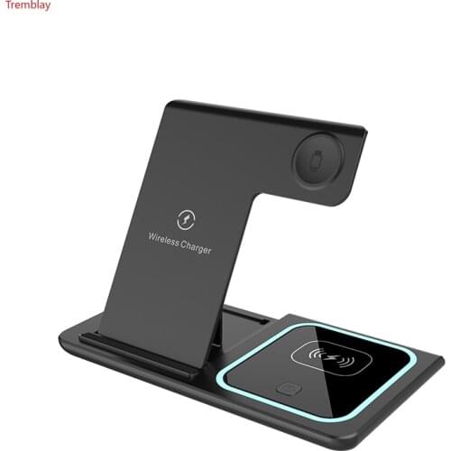 Qi Wireless Charger for IPhone Dock Fold Bracket Adapter Stand Airpods Pro Watch Headset Wireless Charger for Iphone Airpods
