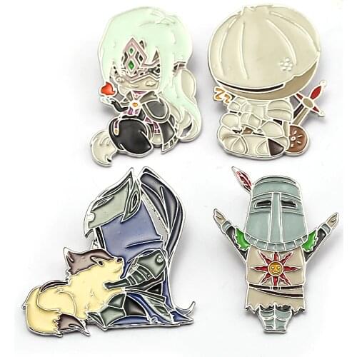 Dark Soul 3 Brooch Enamel Pin men badge fire keeper Solaire of Astora ARTORIAS Cute doll Brooches Cosplay Jewelry