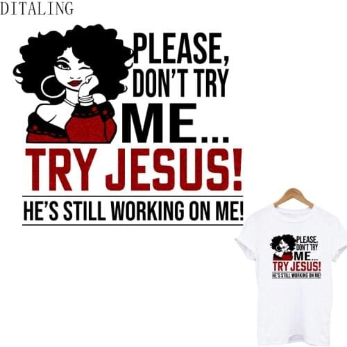 Black Women Thermal Sticker On Clothes Iron On Transfer Patch On Clothing DIY Afro Girl T-Shirt Hoodies Patches Ironing Stickers