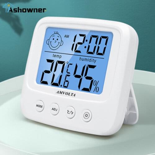 LCD Digital Temperature Humidity Meter Backlight Home Indoor Electronic Hygrometer Thermometer Weather Station Baby Room