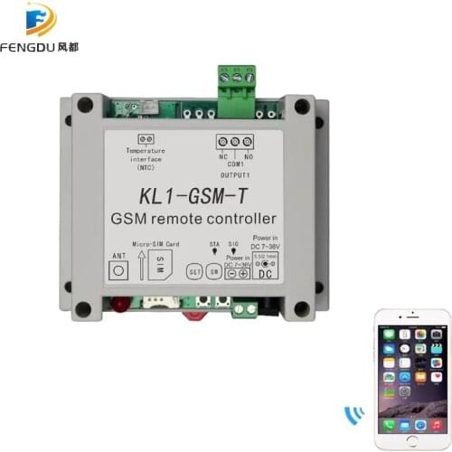 APP remote control GSM switch KL1-GSM-T With temperature sensor supports 10A output, 1 temperature detection,6 groups control