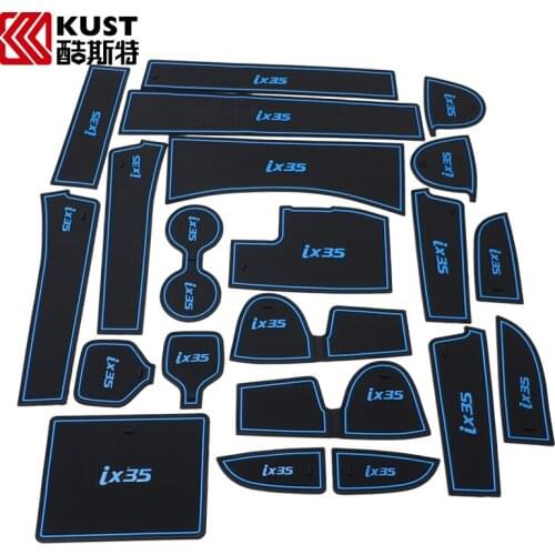 For Hyundai IX35 2018 2019 Gate Slot Pad Non-slip Cup Mats Anti Slip Door Groove Mat Sticker